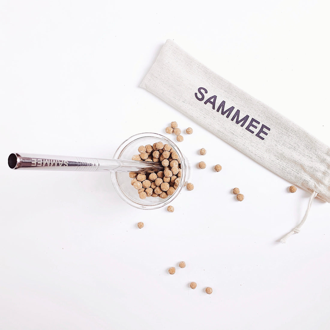 Reusable Stainless Steel Boba Straw with Cleaning Brush for Bubble Tea by SAMMEE