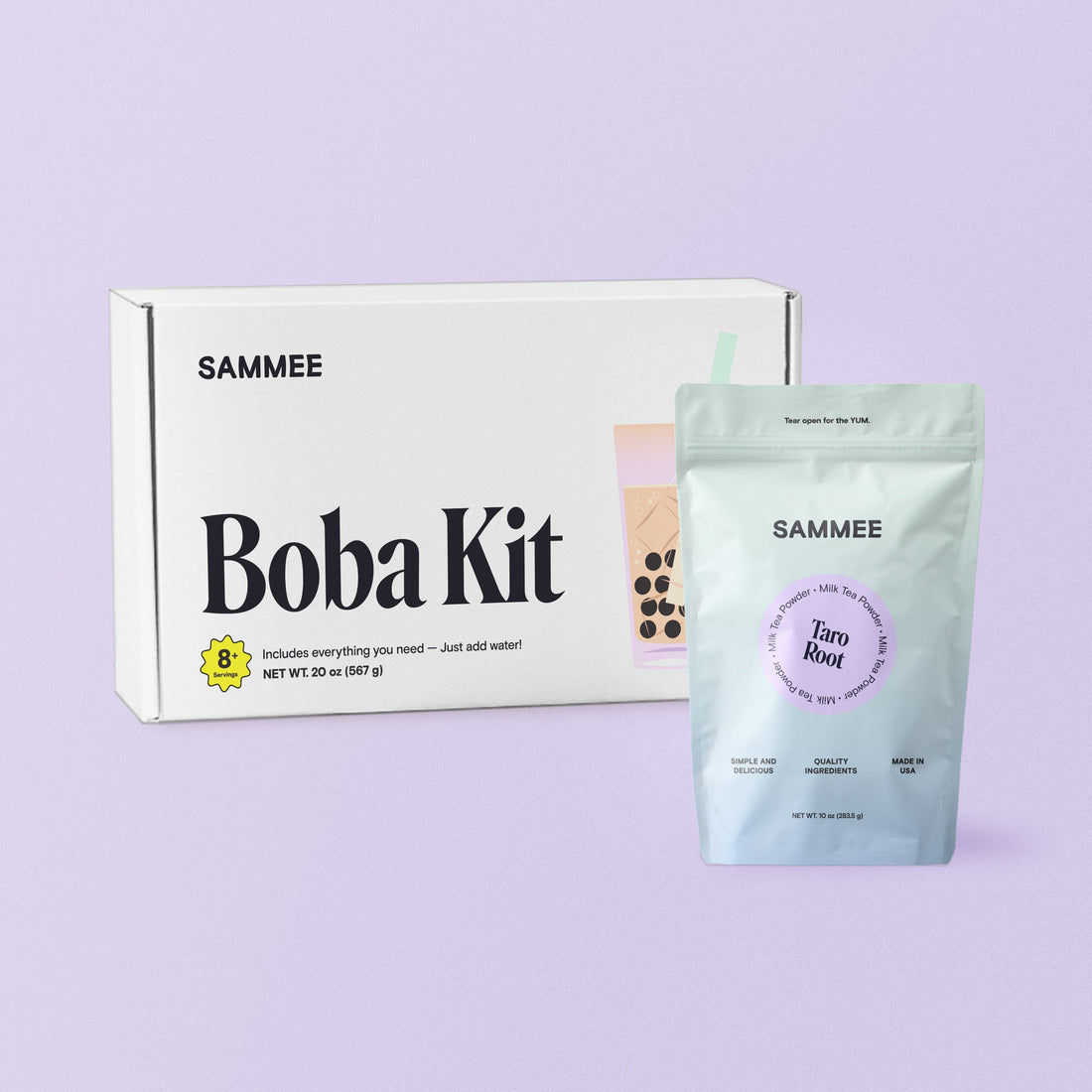 Taro Root Milk Tea Powder Boba Kit
